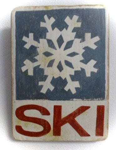 Handgeschilderd Après Ski bord / wintersport / Kerst / decor, 28 cm, 20 cm, Hout, Ophalen of Verzenden
