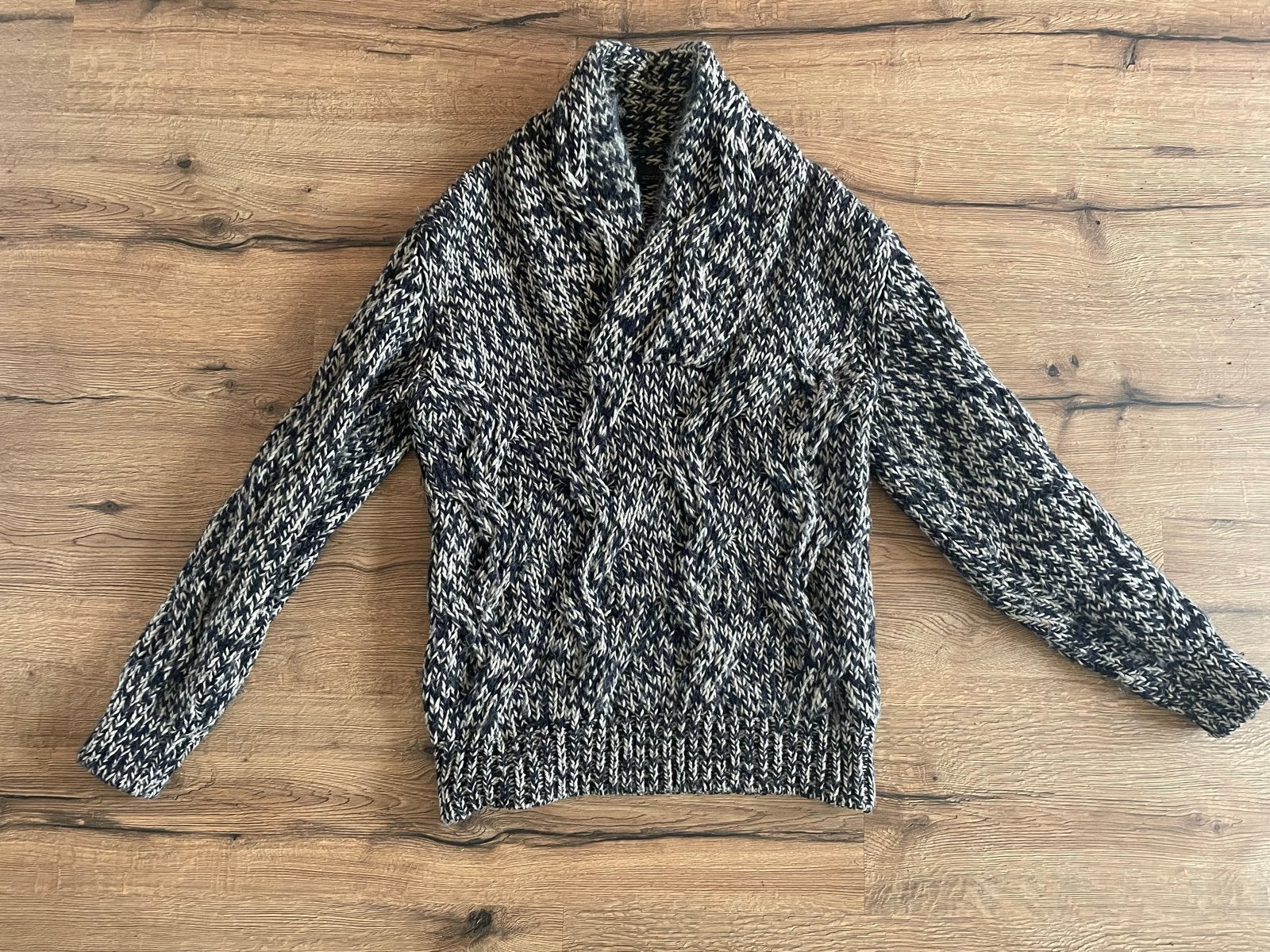 Zara Man gebreid trui met sjaalkraag - Maat M, Ophalen of Verzenden, Zo goed als nieuw, Maat 48/50 (M), Blauw