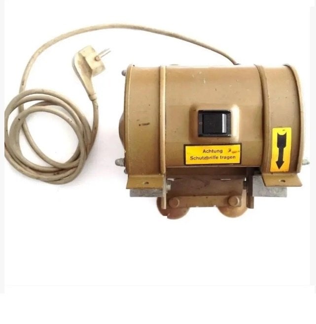 Retro W Germany Slijp machine HANNING Slijpmachine Vintage, Ophalen of Verzenden, Gebruikt, Minder dan 700 watt, Werkbankslijpmachine