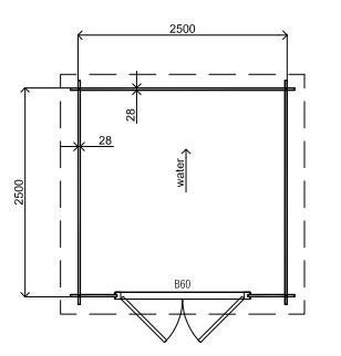 Fonteyn Basicline Tuinhuis met overkapping Dahlia 550x250cm, Tuin en Terras, 200 tot 400 cm, Verzenden, Blokhut, Nieuw