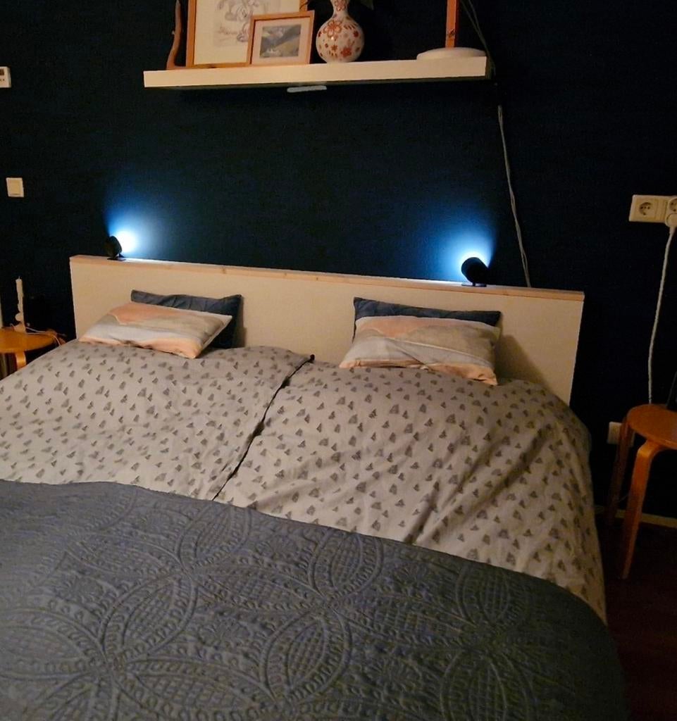 Bedombouw - 2x 90x200 - (2x lattenbodem + mat) - MALM - ikea, Ophalen, Tweepersoons, 90 cm