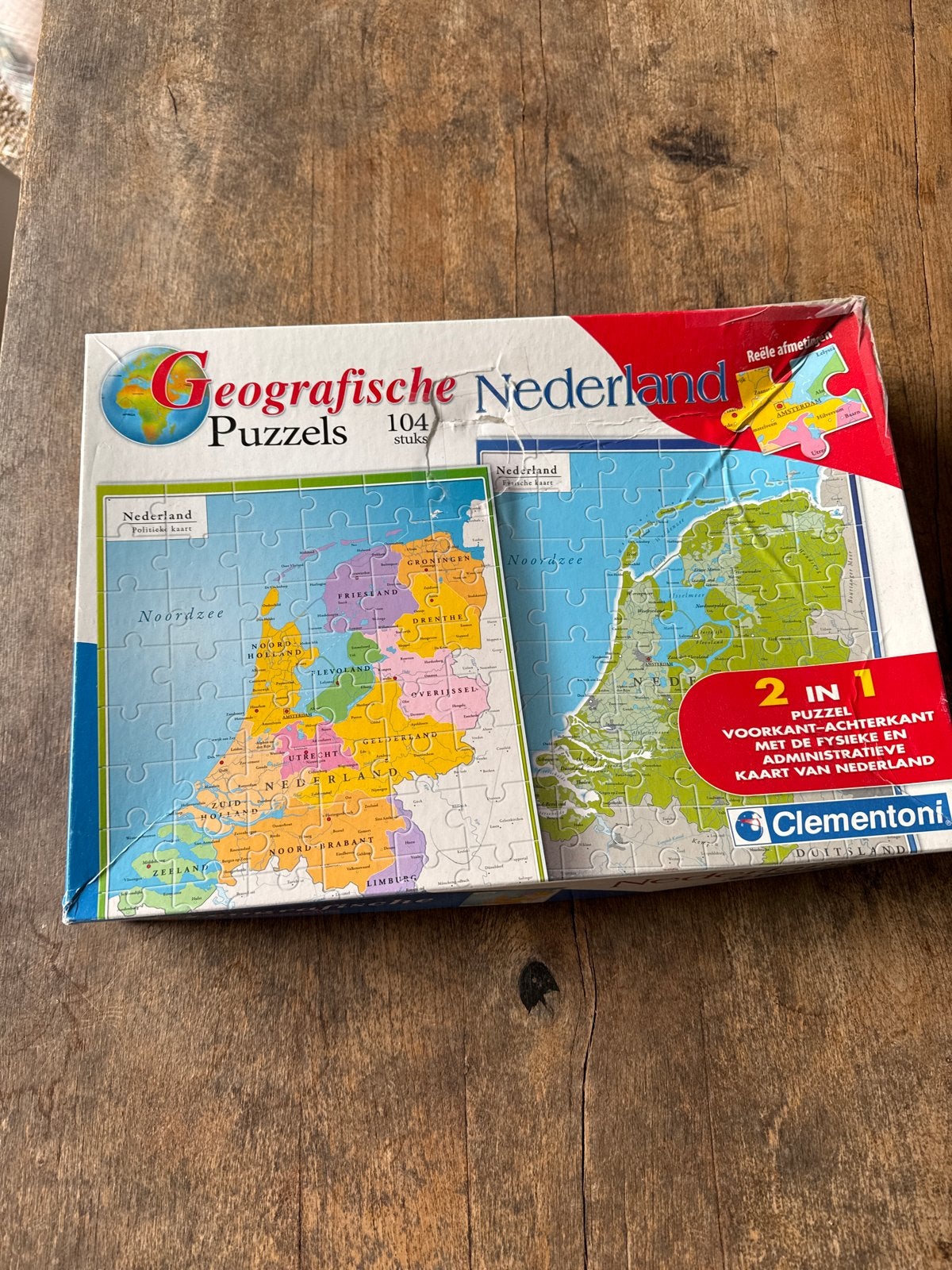 Clementoni Geografische Nederland Puzzel 2-in-1, Ophalen of Verzenden, 10 tot 50 stukjes, Gebruikt, 6 jaar of ouder