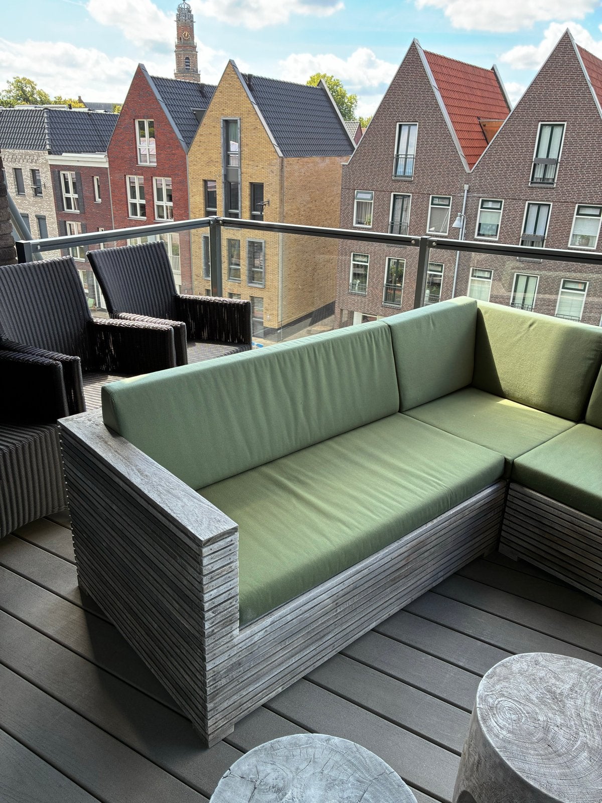 Kees Smit ROUGH-C chaise longue loungeset - Teakhout, Tuin en Terras, Tuinsets en Loungesets, Ophalen, 5 zitplaatsen, Gebruikt