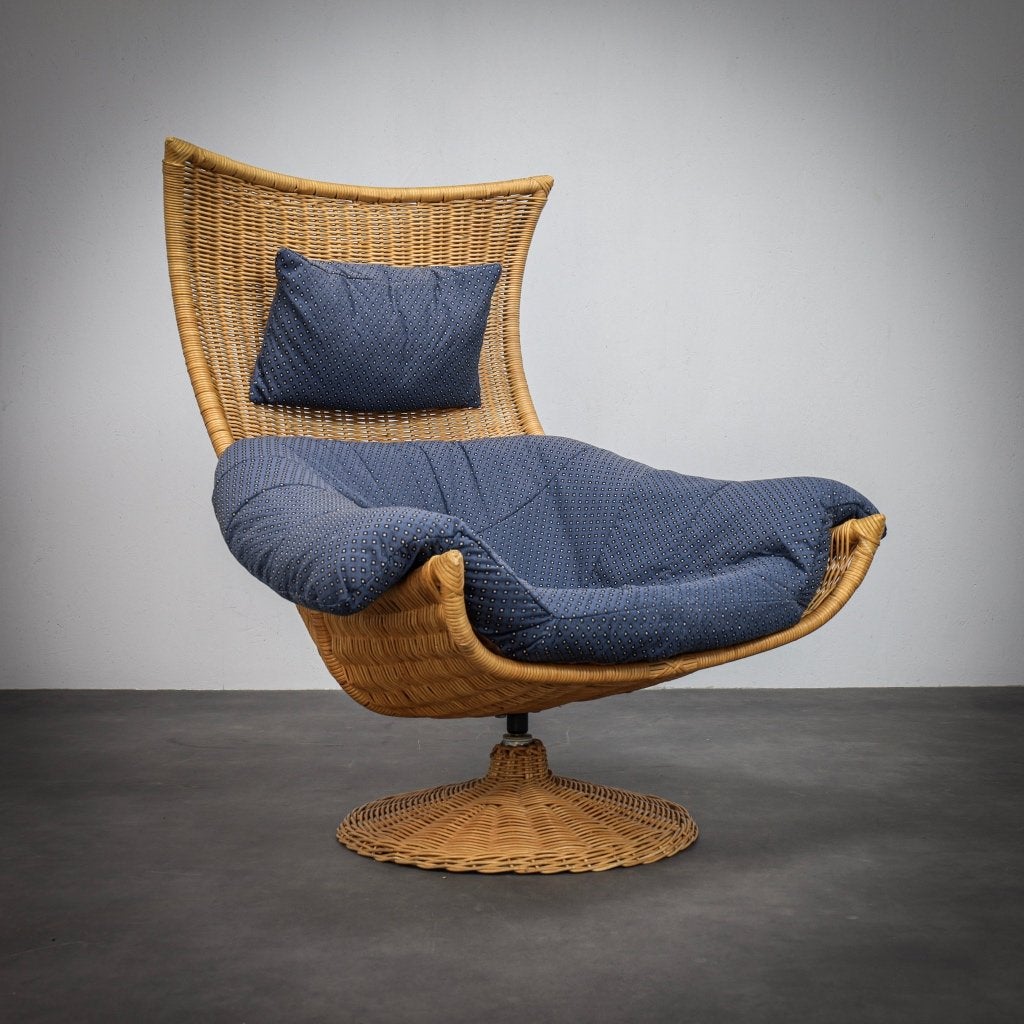 Montis Rotan Lounge Fauteuil Gerard van den Berg, Ophalen, Gebruikt, 75 tot 100 cm, Stof