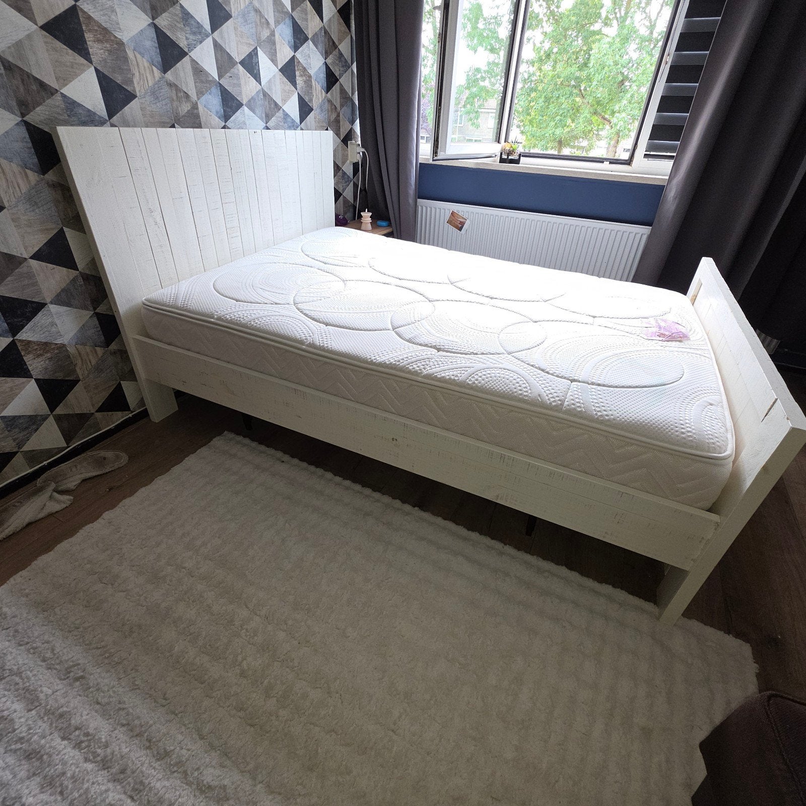 bed, Ophalen, Gebruikt, Tweepersoons, 140 cm
