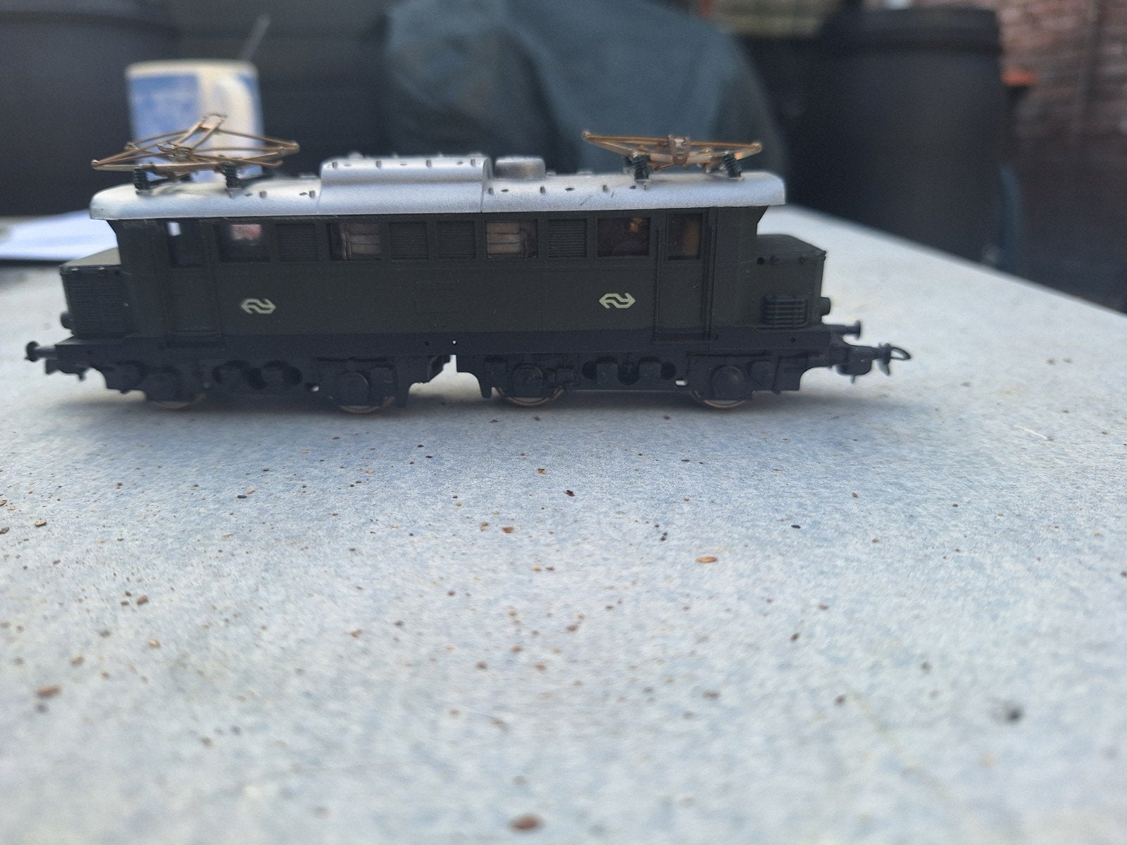 NS Locomotief - Groen met dubbele pantograaf, Hobby en Vrije tijd, Overige merken, Gebruikt, Analoog, Ophalen of Verzenden