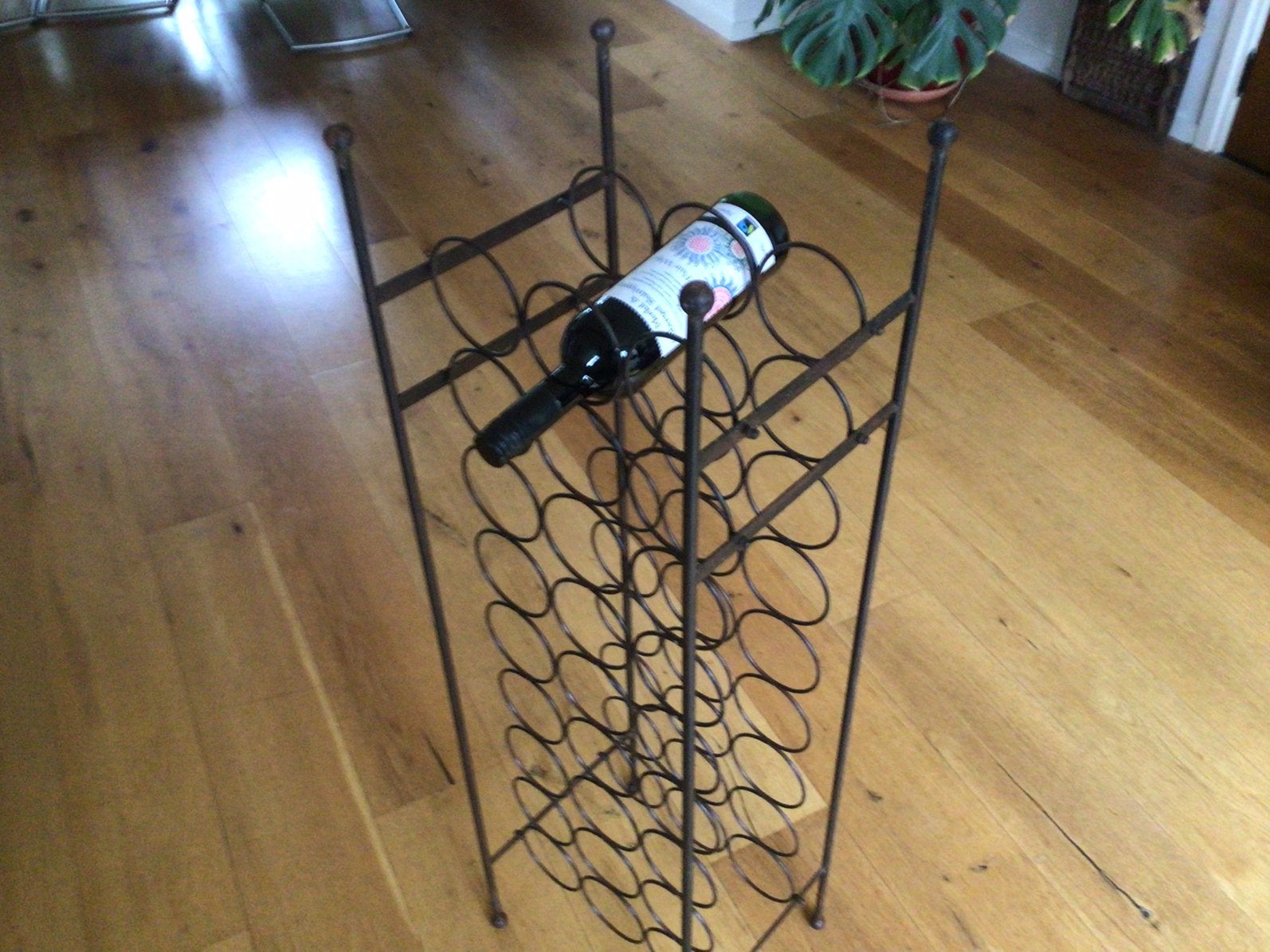 IJzeren wijnrek., Ophalen, Metaal, 75 cm of meer, 25 flessen of meer