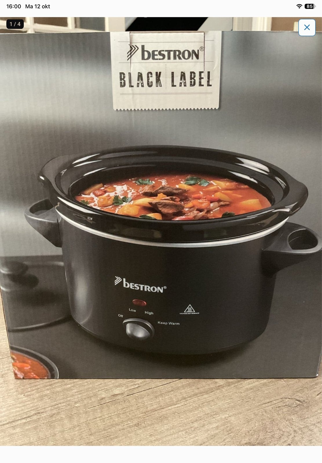 Bestron Slowcooker 3.5L - Zwart, Ophalen of Verzenden, Vaatwasmachinebestendig, Nieuw