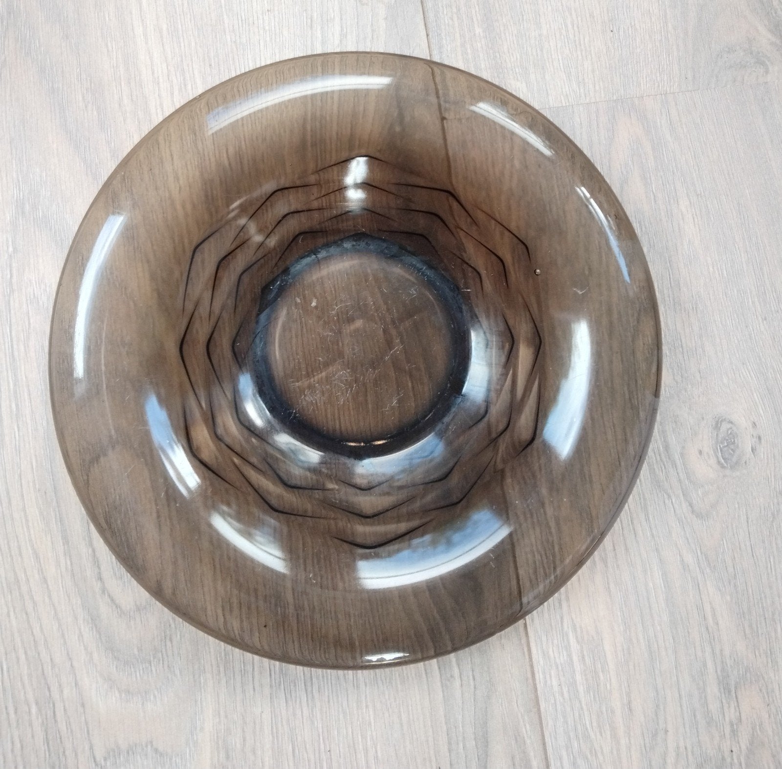 Schaal van rookglas, Andries Dirk Copier, Leerdam., Gebruikt, Schaal, Rond, Ophalen of Verzenden