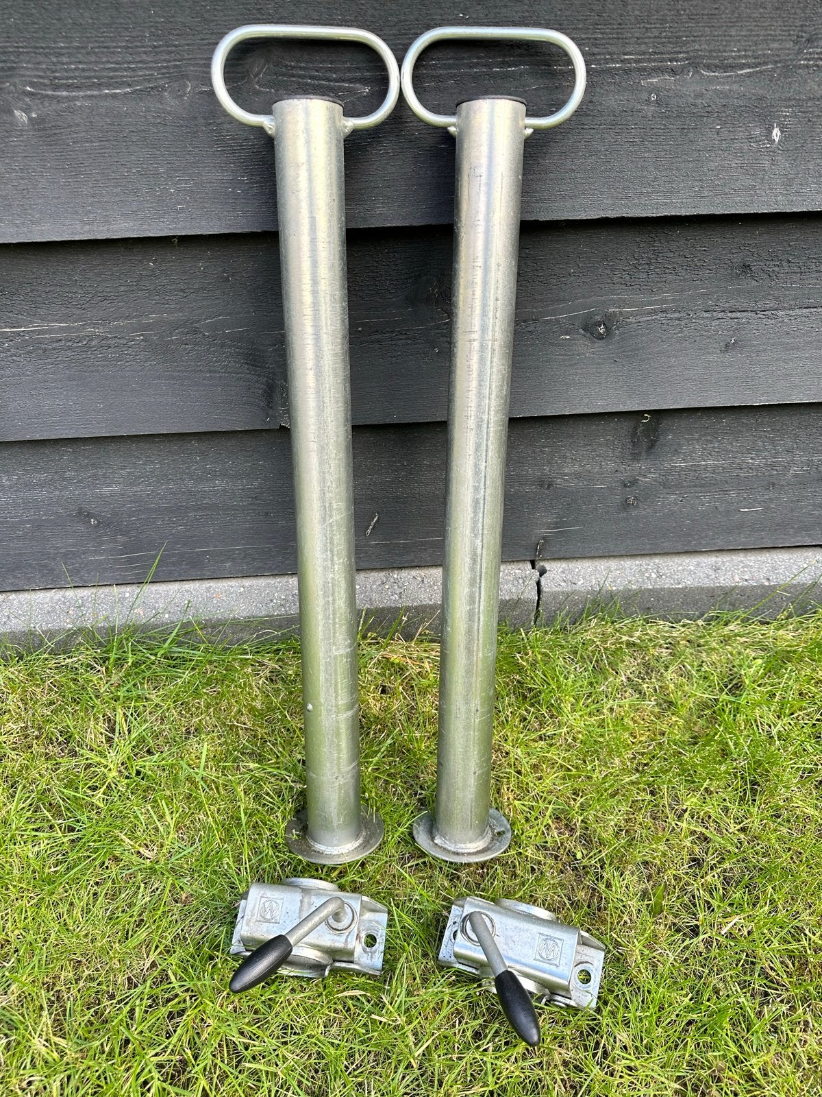 2 Winterhoff Steunpoten 60cm  met neuswielklemmen, Ophalen, Gebruikt