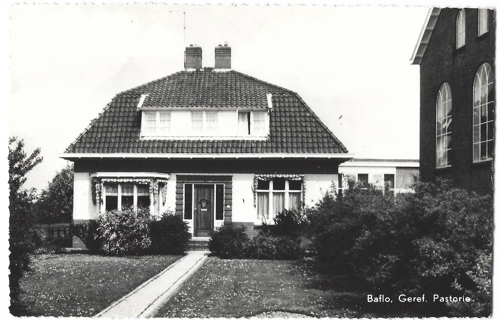 Baflo, Geref. Pastorie - Opruimingskaart, Verzenden, 1960 tot 1980, Ongelopen, Groningen