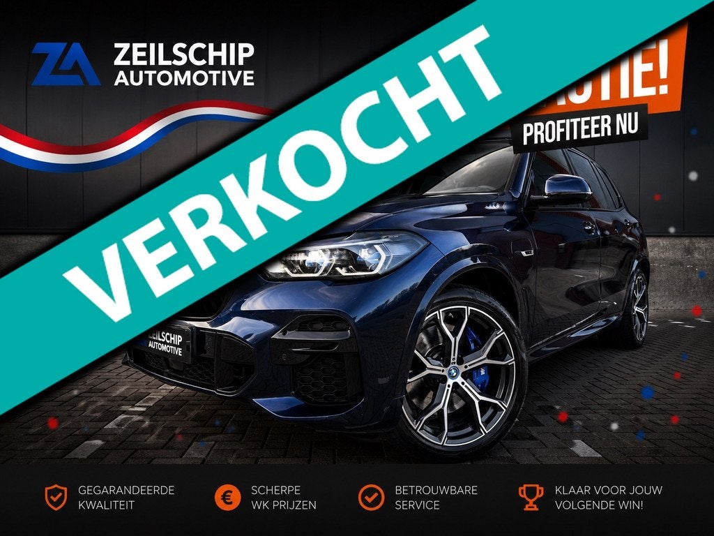 BMW X5 XDrive45e M-Sport|Achterasbesturing|Laser|BTW|SKY|HUD, Auto's, BMW, Blauw, 2998 cc, SUV of Terreinwagen, Geïmporteerd