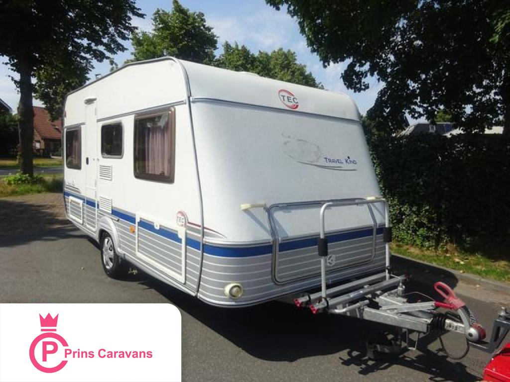 TEC Travelking 450 Met Vast Bed Mover en Airco, Caravans en Kamperen, Caravans, T.E.C., Bedrijf, 750 - 1000 kg, Schokbreker