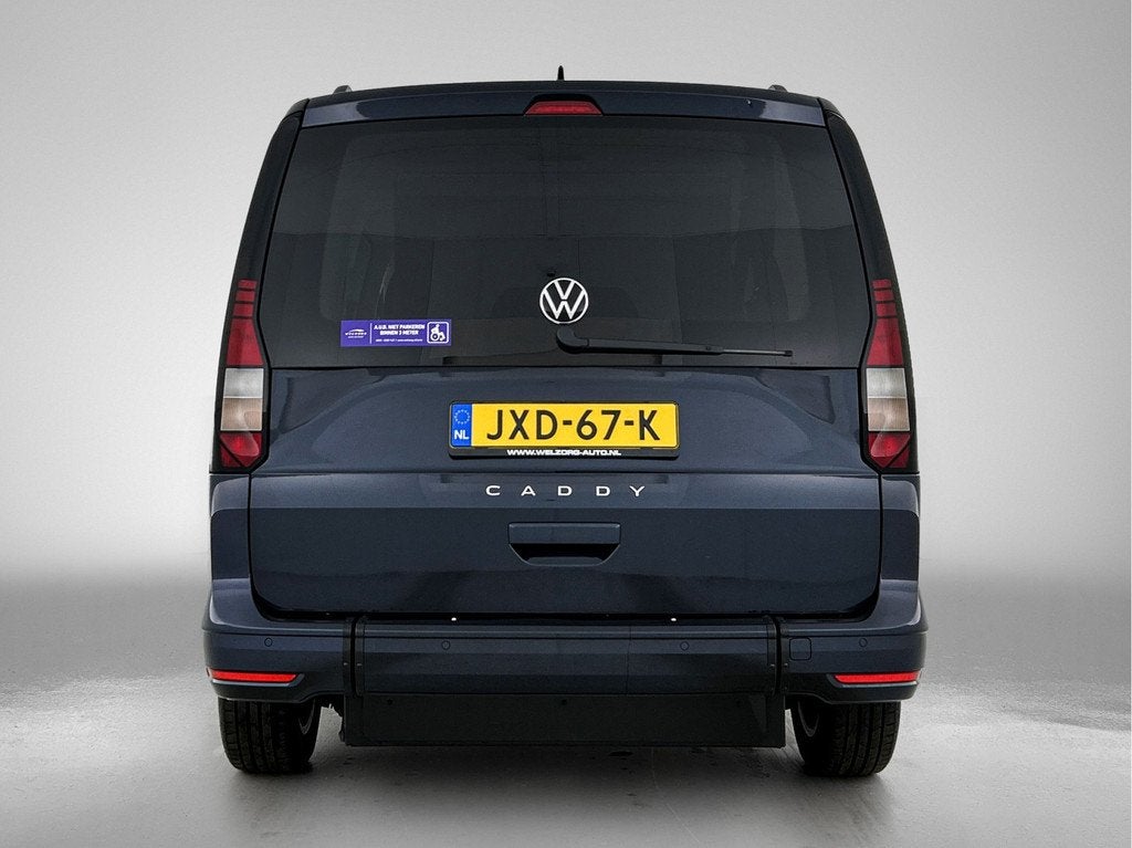 Volkswagen Caddy Maxi 1.5 TSI 7p Direct leverbaar! Rolstoela, Auto's, Volkswagen, 12 maanden, Euro 6, 4 cilinders, Blauw