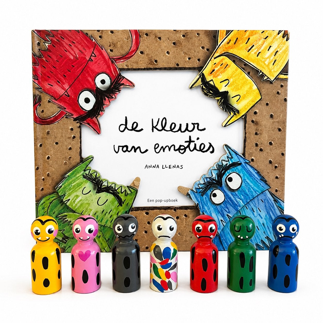 Houten Kleurenmonster pegdolls - De kleur van emoties, Nieuw, Ophalen of Verzenden, Mies en Hout, 1551GL Westzaan