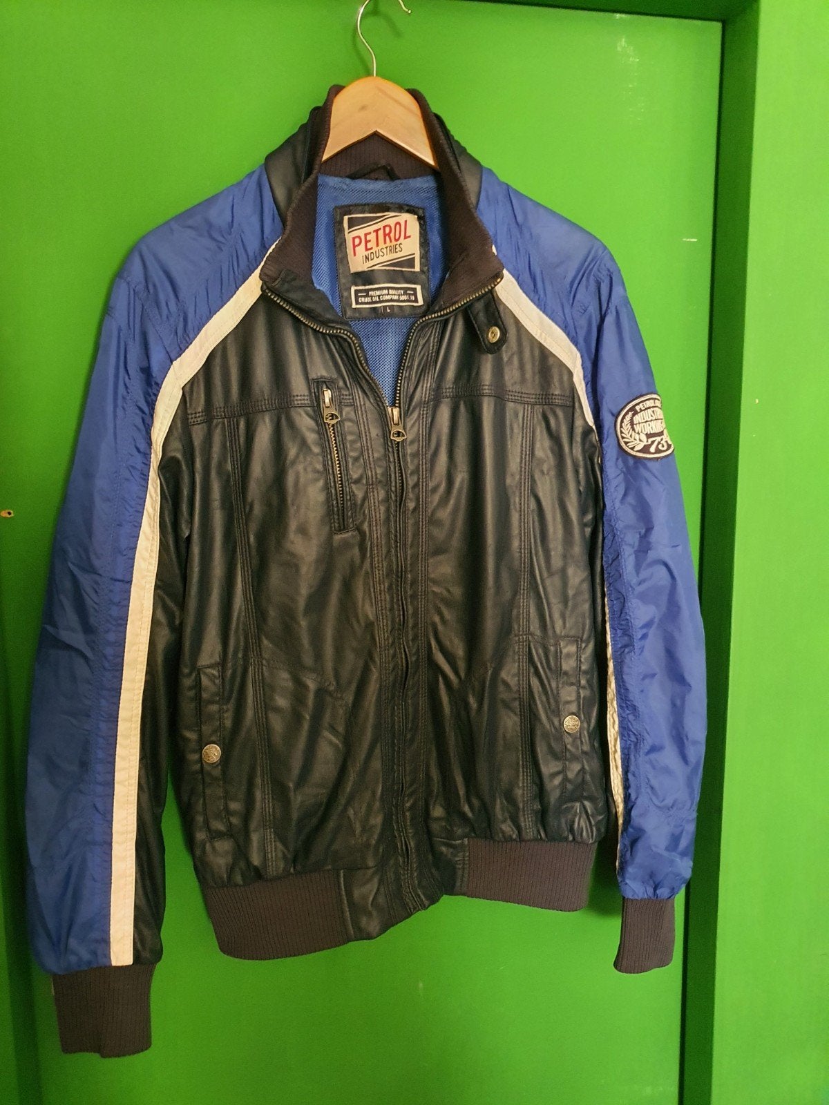 Petrol zomerse jas maat L, Ophalen of Verzenden, Blauw