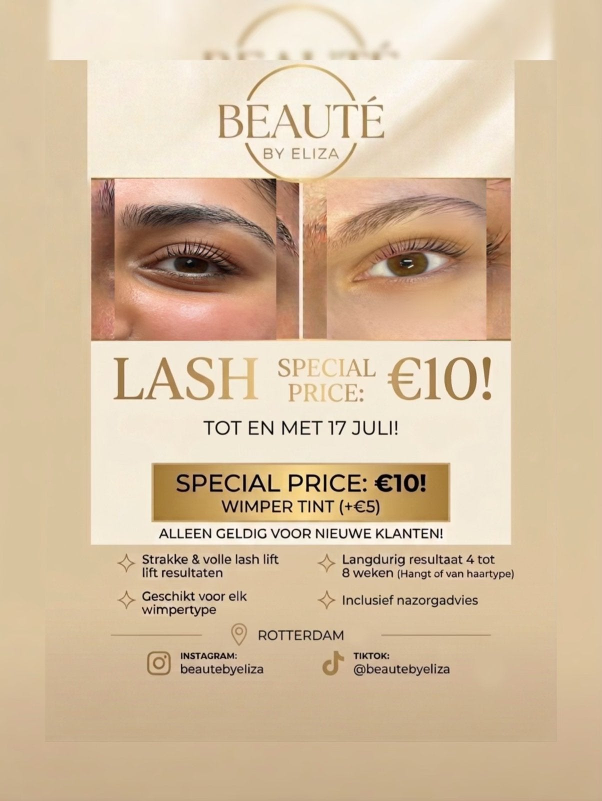 Tijdelijke Lash Lift Actie Rotterdam –Vanaf €10! (Vol = Vol), Ophalen, Nieuw, Ogen, Verzorging