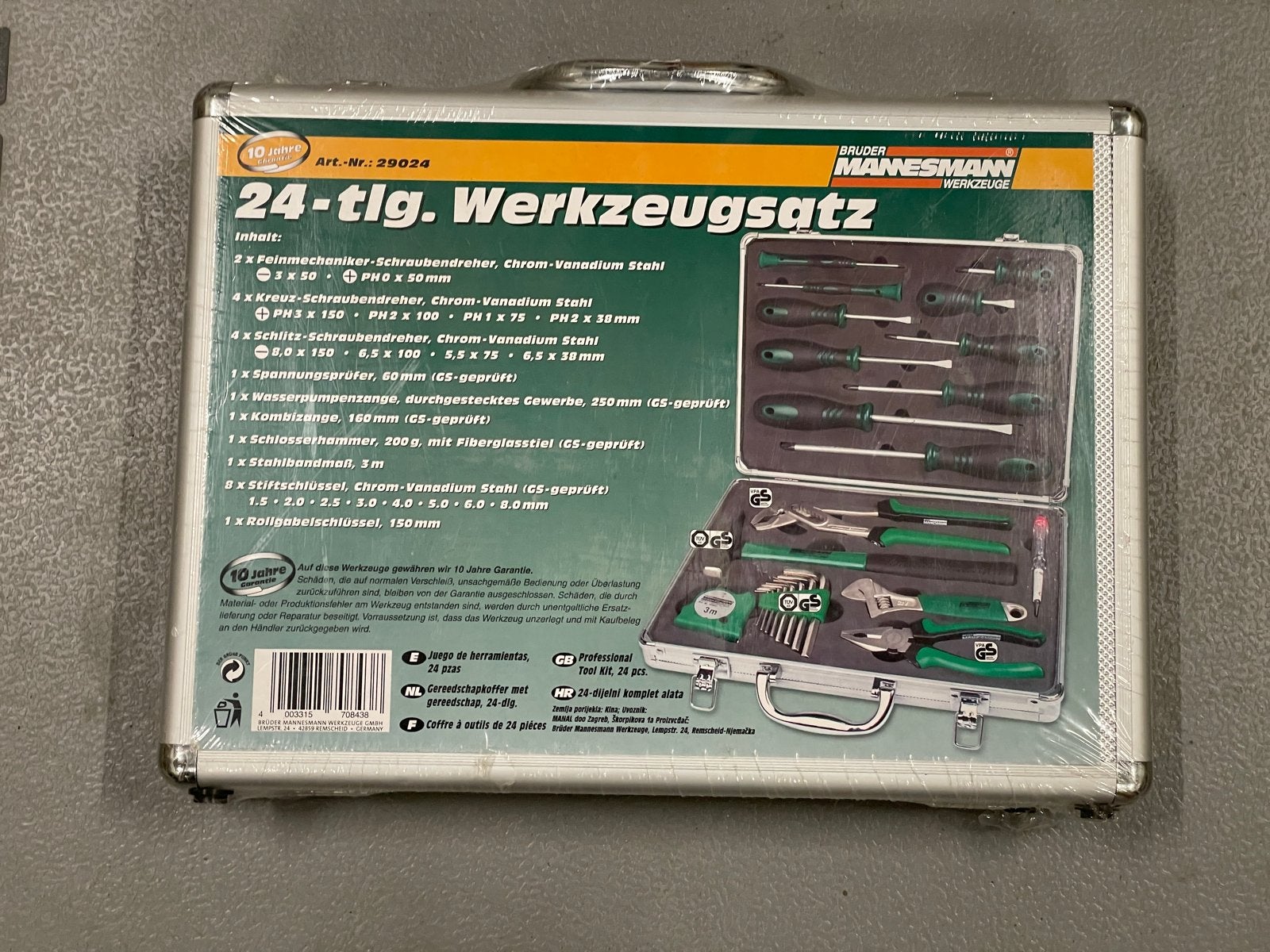 Brüder Mannesmann 24-delige Gereedschapset in Aluminium Koff, Ophalen of Verzenden, Nieuw, Gereedschapsset, Overige merken