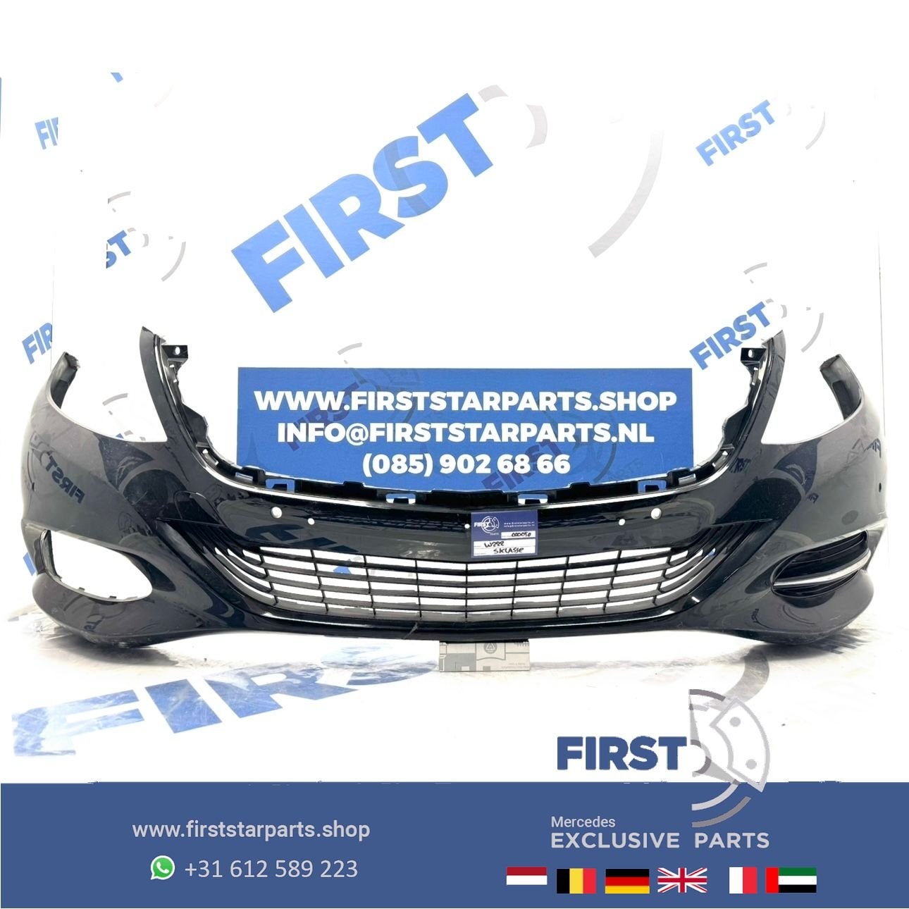 W222 BUMPER S KLASSE VOORBUMPER ZWART WIT GRIJS FACELIFT ori, Gebruikt, -, Voor, Ophalen of Verzenden