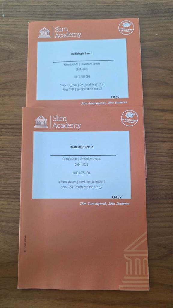 Slim Academy  Radiologie Deel 1 & 2 - Universiteit Utrecht, Boeken, Studieboeken en Cursussen, Ophalen, Nieuw, WO, Slim Academy