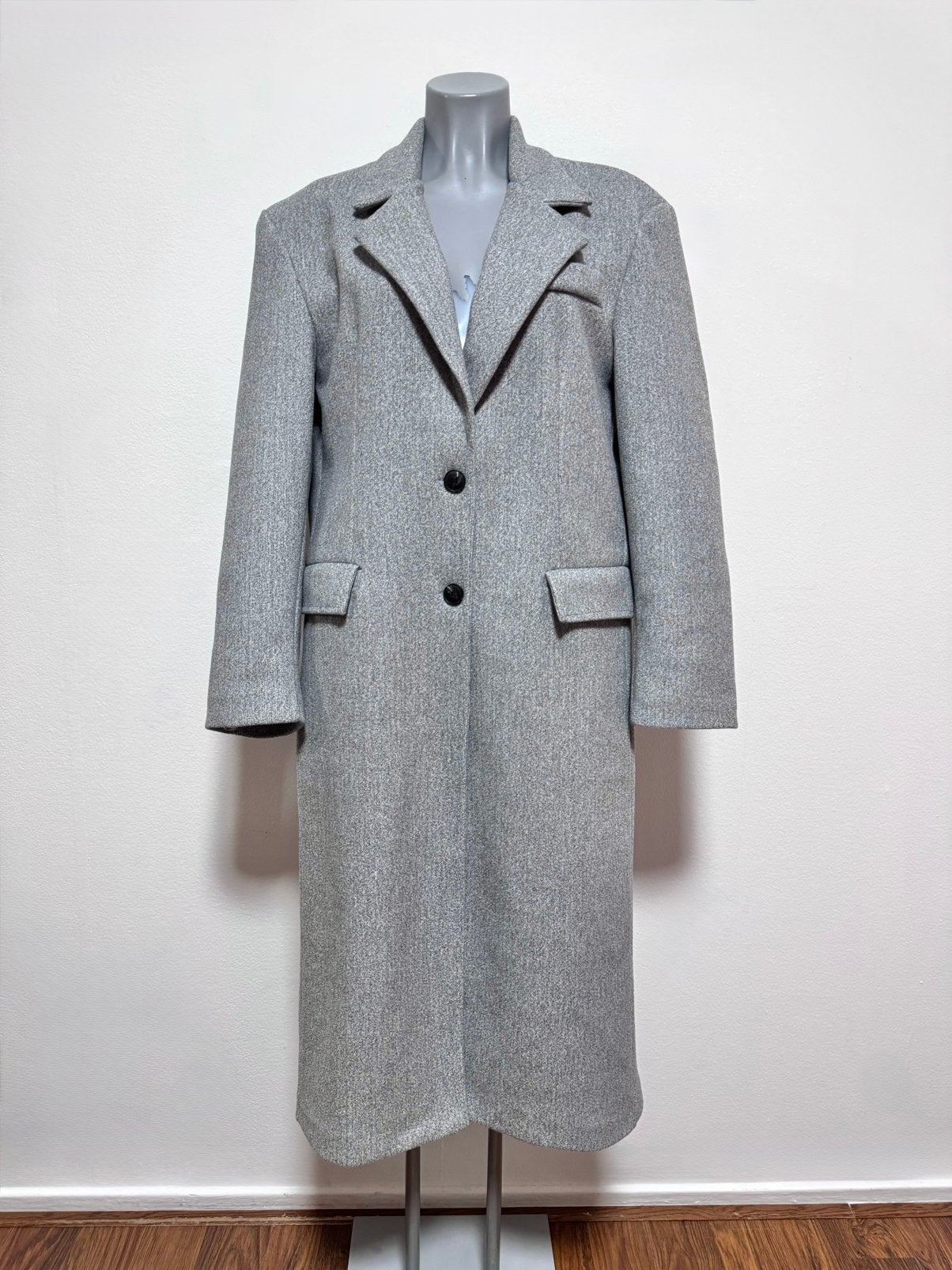 Luxury Style lange grijze jas One Size, Verzenden, Nieuw, Maat 46/48 (XL) of groter, Grijs