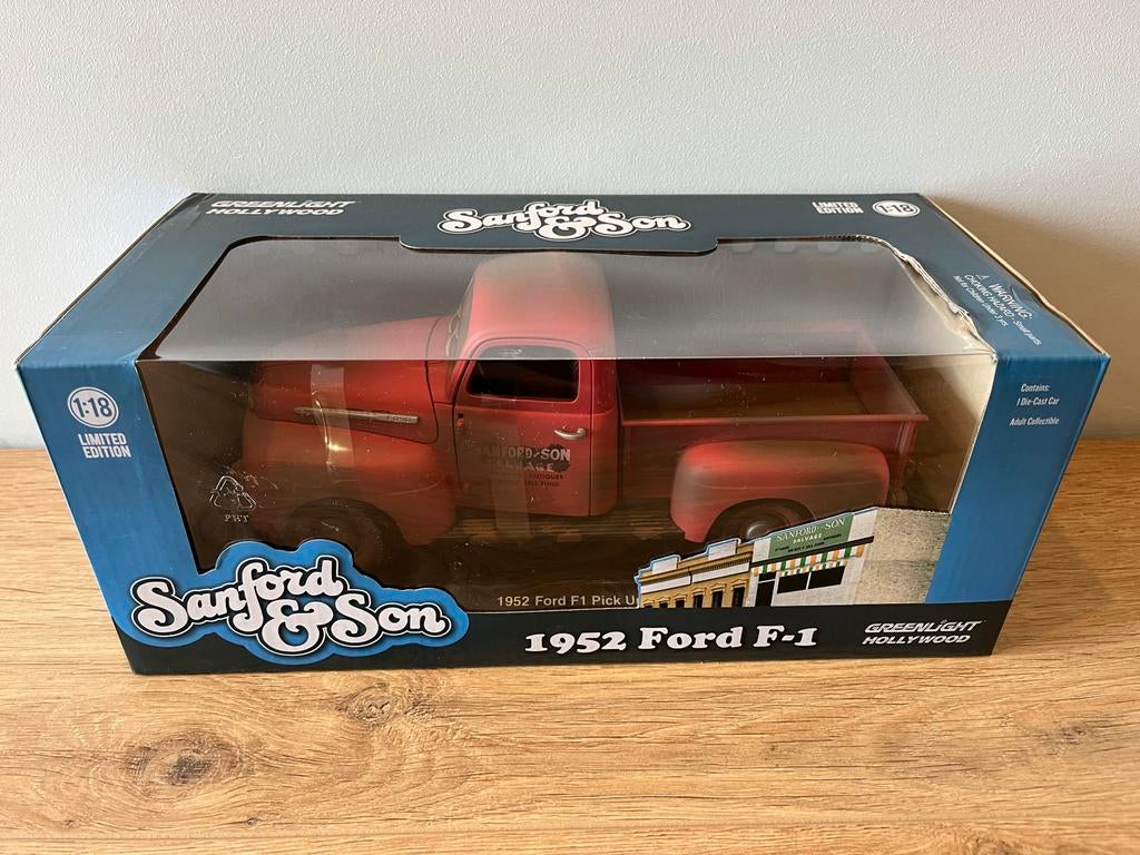 1:18 Greenlight 1952 Ford F-1 Sanford and Son Zeldzaam, Ophalen of Verzenden, Nieuw, Auto, Overige merken