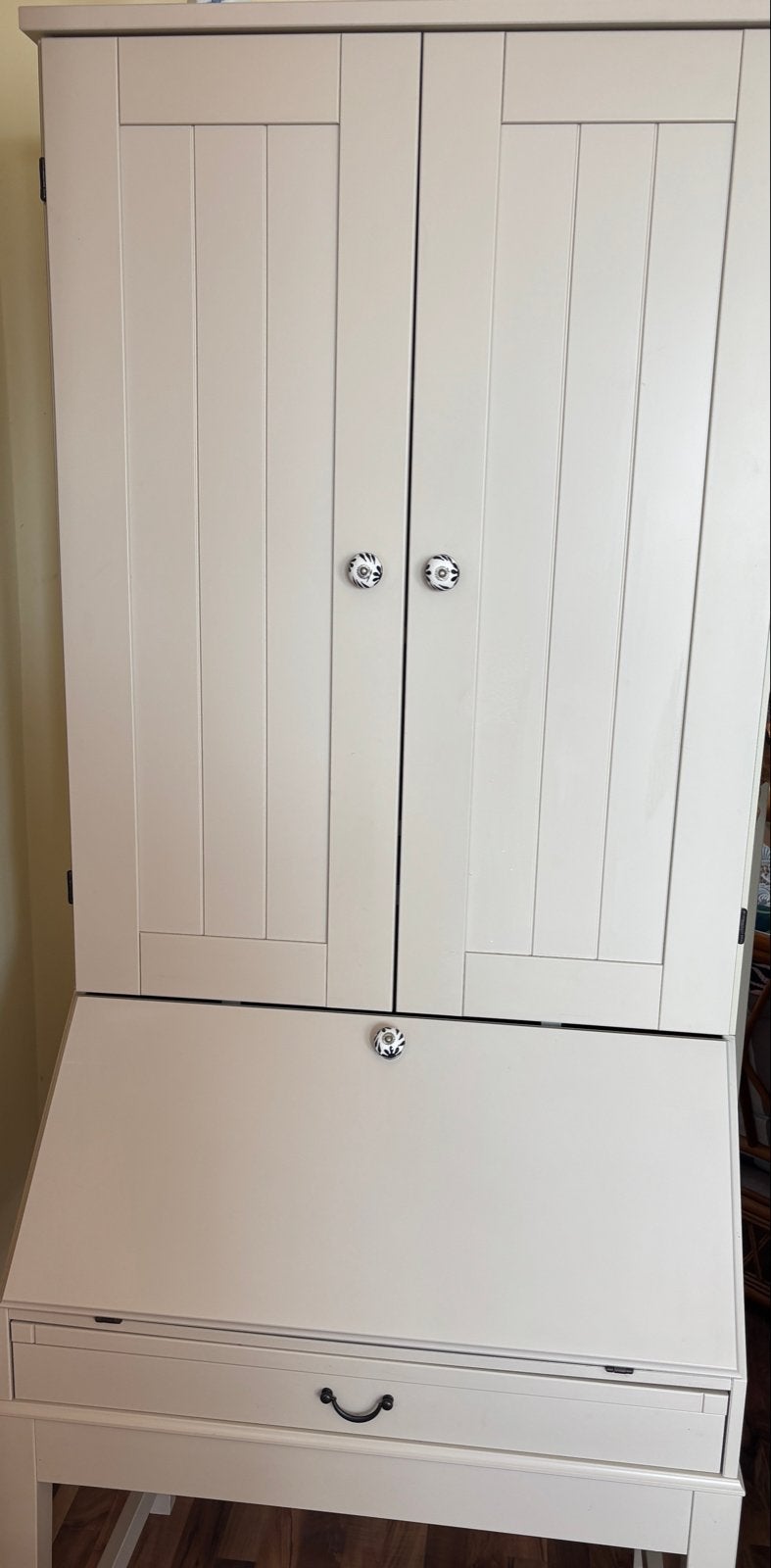 IKEA Alve Secretaire Wit met Hoge Bovenkast, Huis en Inrichting, Ophalen of Verzenden, Zo goed als nieuw