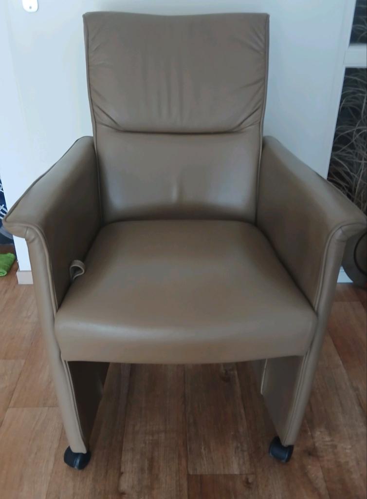 Fauteuil Leer, Huis en Inrichting, Fauteuils, Ophalen, Zo goed als nieuw, 50 tot 75 cm, Leer
