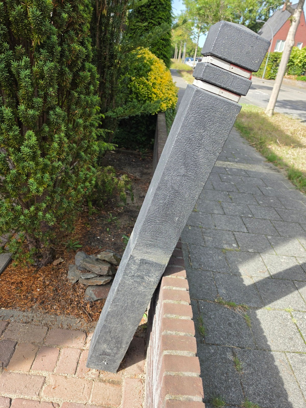 Diamantkoppaal -1,41x14x14. Robuuste en duurzame afzetpaal, Ophalen, Gebruikt, 180 tot 250 cm, Palen