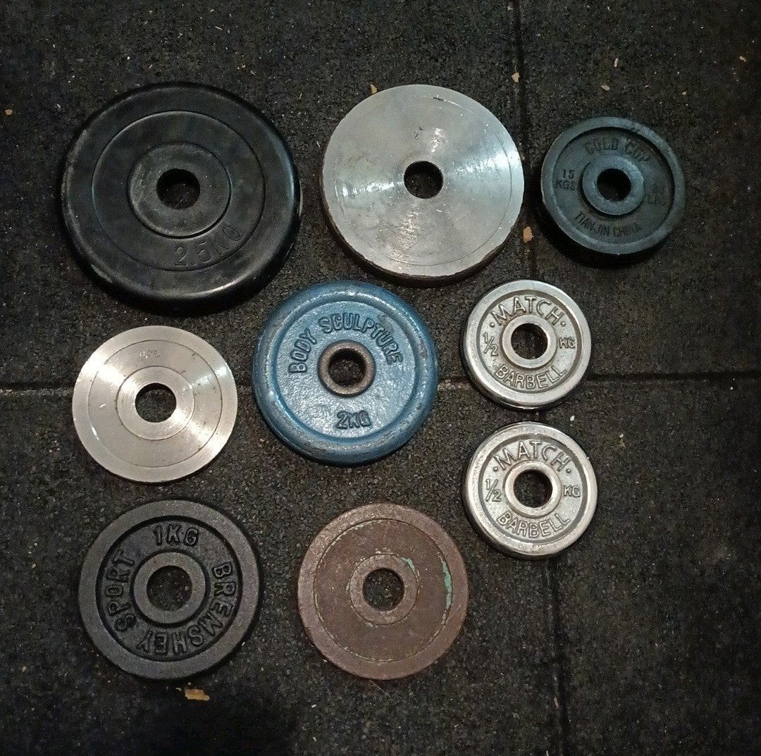 halterschijven plates set 28 mm verschillende gewichten, Sport en Fitness, Ophalen of Verzenden