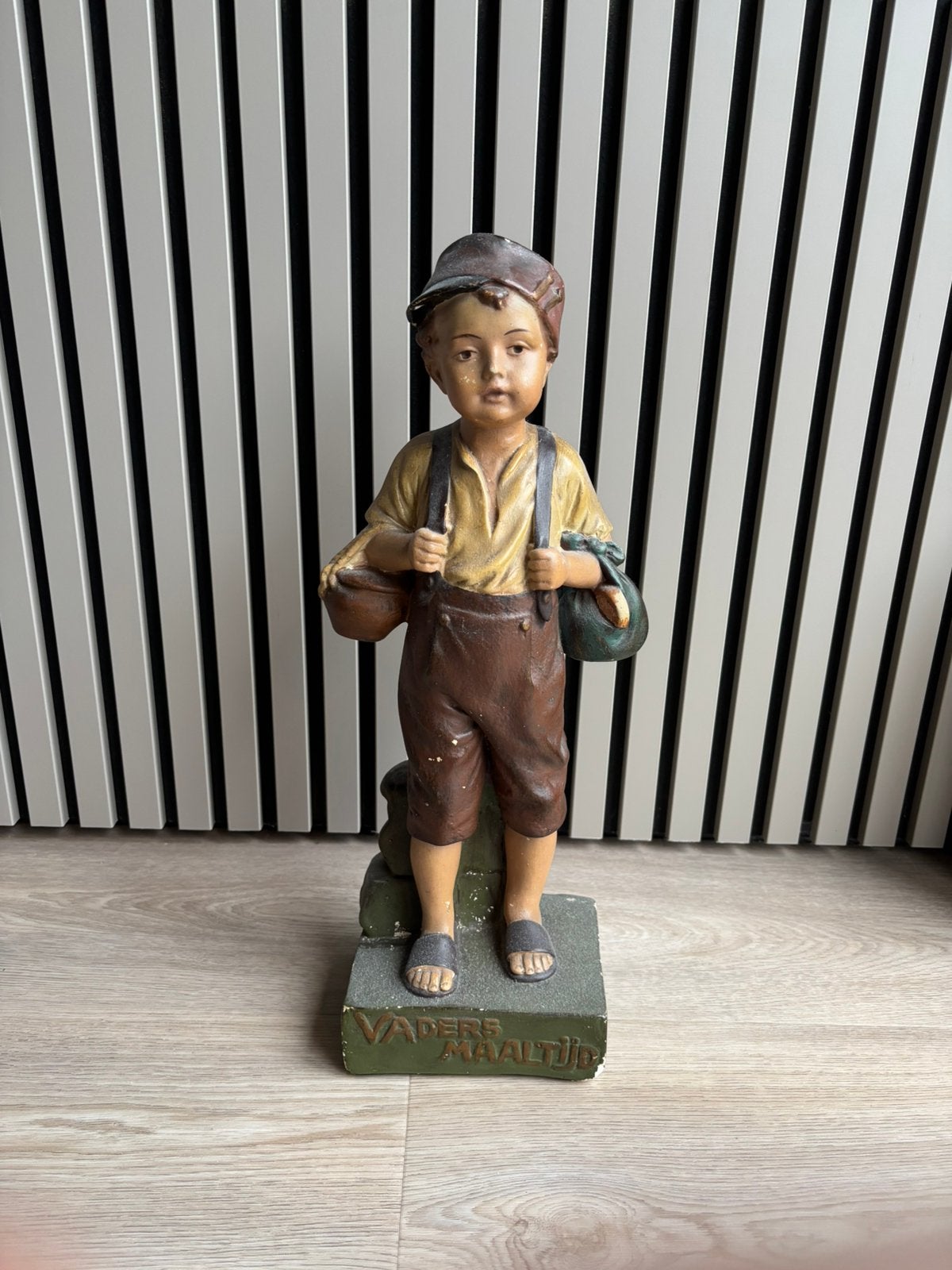 Antiek beeld 1910/1920 - “Vaders Maaltijd”, Verzamelen, Beelden en Beeldjes, Ophalen of Verzenden, Mens
