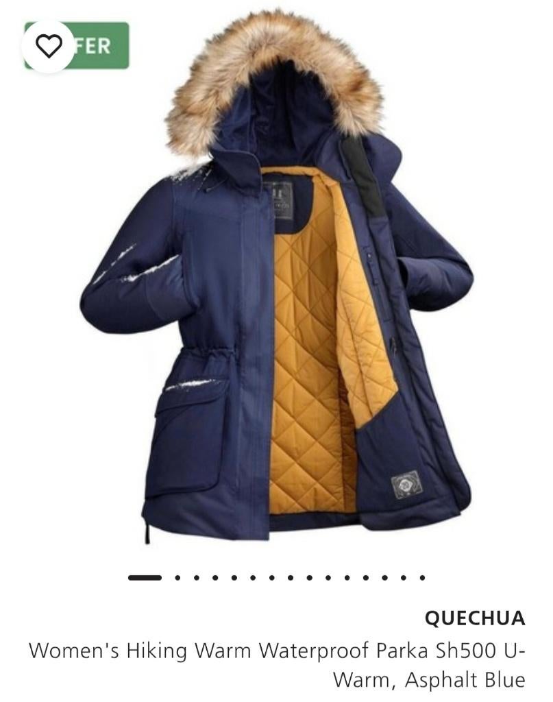 Decathlon Quechua winterjas, Blauw, Maat 46/48 (XL) of groter, Ophalen of Verzenden, Quechua