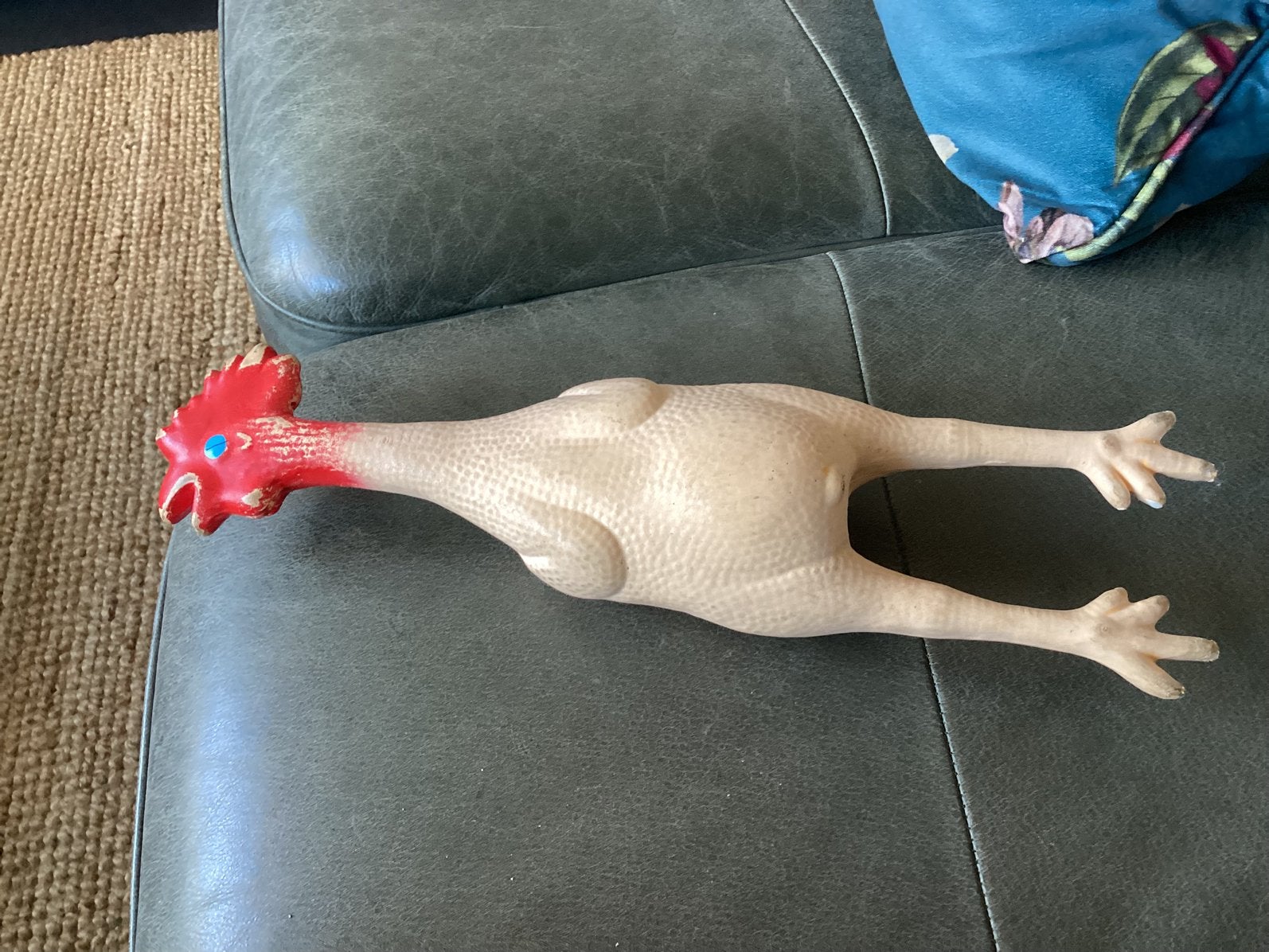 Hondenspeelgoed vrolijke latex kip +/- 40 cm, Dieren en Toebehoren, Ophalen of Verzenden, Gebruikt, Apporteerspeelgoed, Overige merken