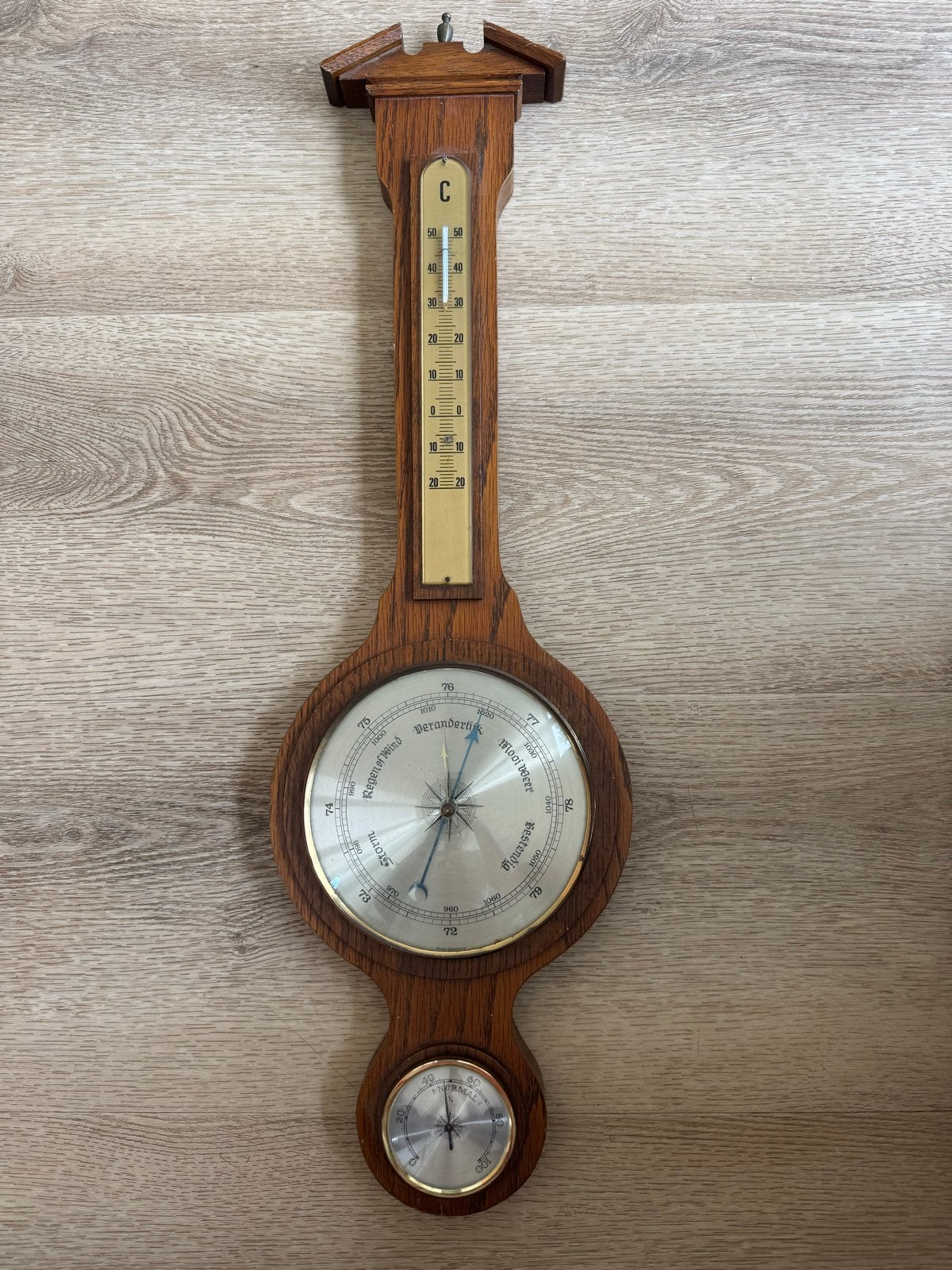 Vintage Weerstation - Barometer, Thermometer, Hygrometer, Audio, Tv en Foto, Ophalen of Verzenden, Niet werkend, Weerstation