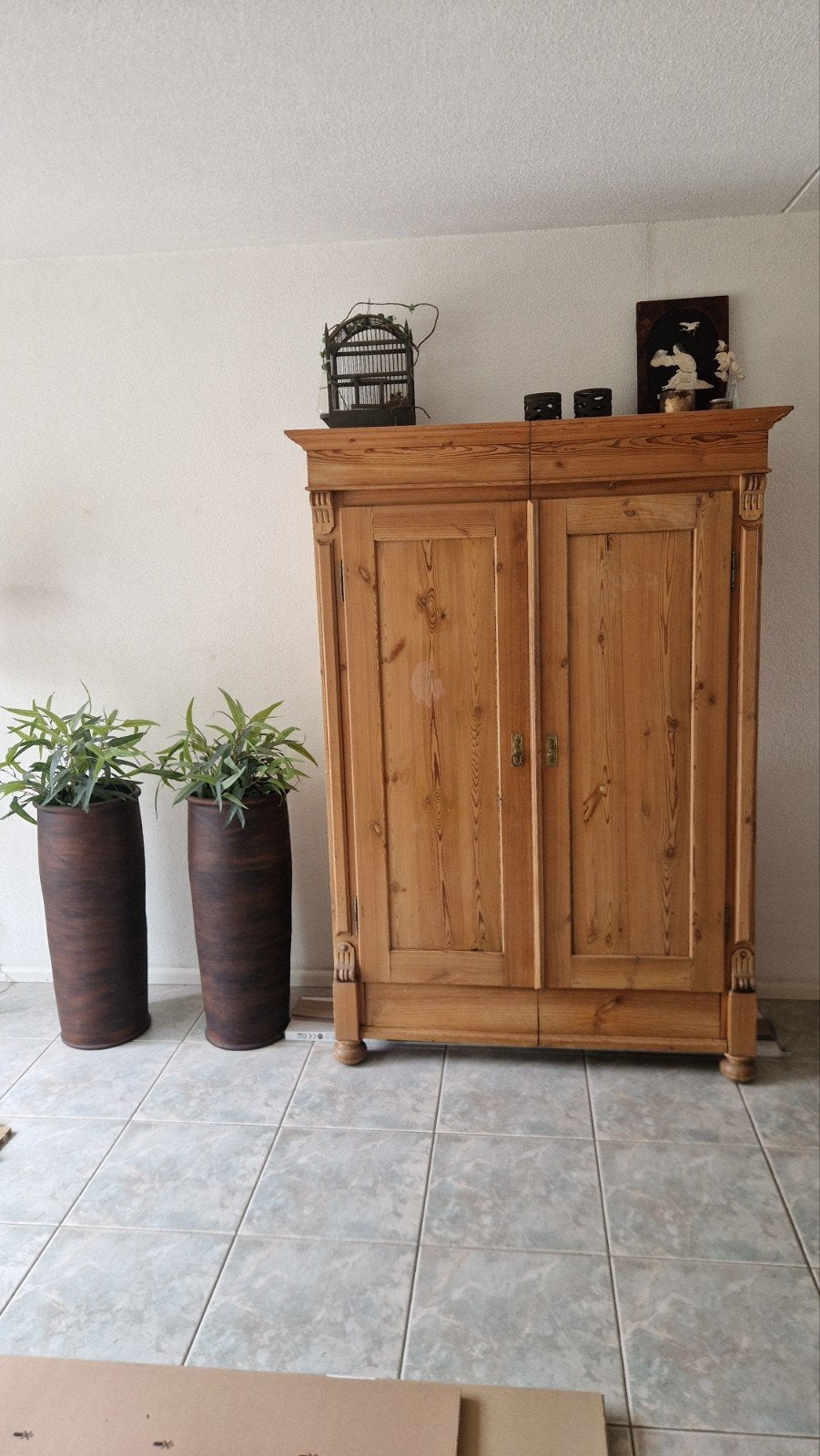 Oud grenen kast, Ophalen, 100 tot 150 cm, Oud grenen, brocante, 25 tot 50 cm