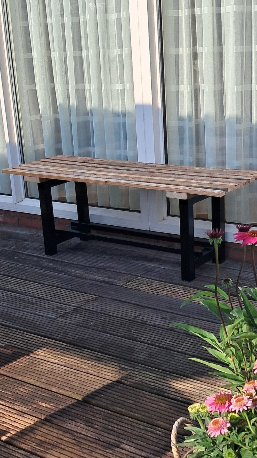 2 mooie tuin banken(  bijzet tafels), Ophalen, Rechthoekig, Hout