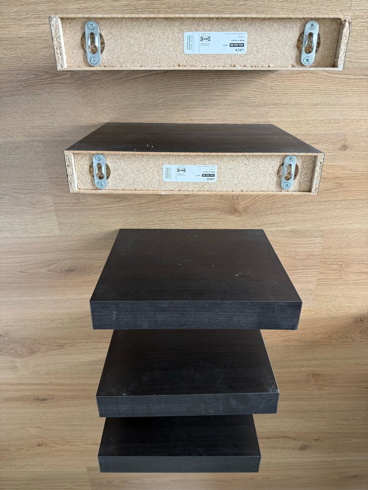 IKEA LACK wandplanken, zwart hout, 5 stuks, Huis en Inrichting, Woonaccessoires | Wandplanken en Boekenplanken, Ophalen, Gebruikt