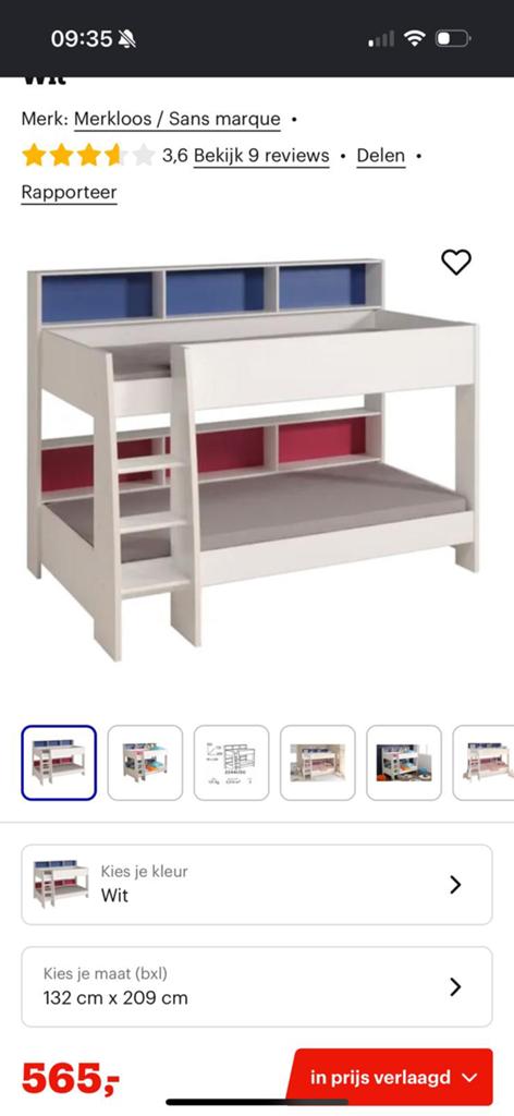 Stapelbed MDF, Kinderen en Baby's, Kinderkamer | Stapelbedden en Hoogslapers, Ophalen of Verzenden, Zo goed als nieuw, Stapelbed