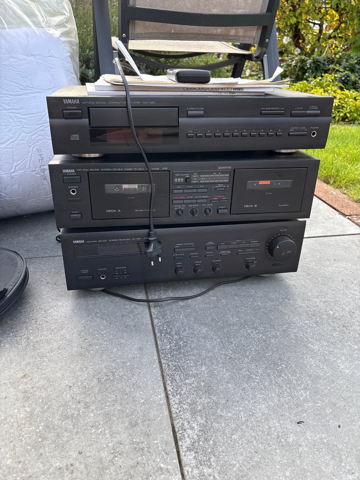Yamaha Stereo Set: CD-speler, Cassettedeck, Versterker, Ophalen of Verzenden, Gebruikt, Cassettedeck, Losse componenten