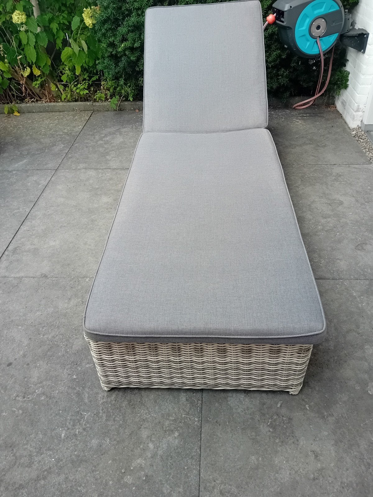Fonteyn Wicker Ligbed, 2X,  Verstelbare Rug, Wielen, Ophalen, Gebruikt, Wicker, Verstelbaar