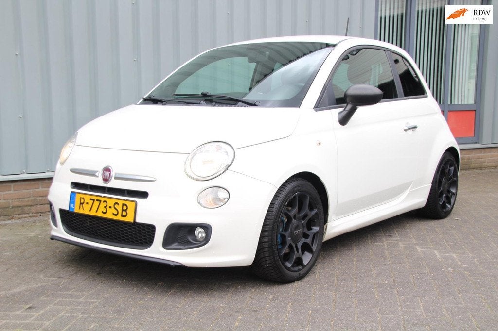 Fiat 500 0.9 TwinAir Turbo Nieuwstaat Leder bekleding 105 PK, Auto's, Voorwielaandrijving, Gebruikt, Wit, Origineel Nederlands