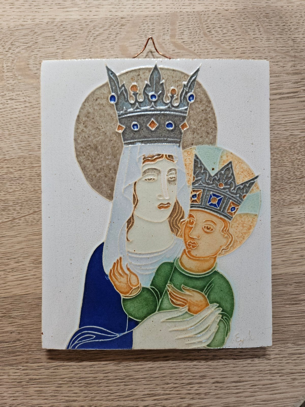 Westraven Utrecht tegel Maria met Kind Charles Eyck, Antiek en Kunst, Antiek | Wandborden en Tegels, Ophalen of Verzenden