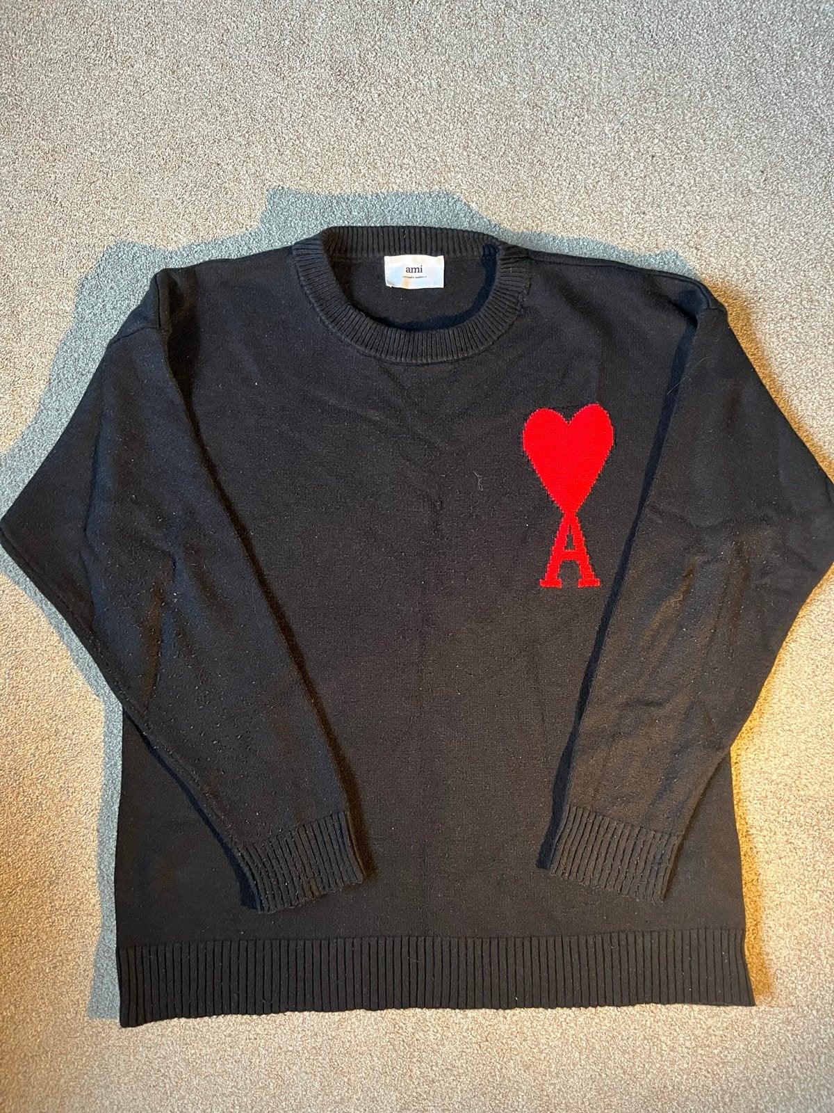Ami Paris Knitwear Zwart Maat M, Kleding | Heren, Truien en Vesten, Verzenden, Gedragen, Maat 48/50 (M), Zwart