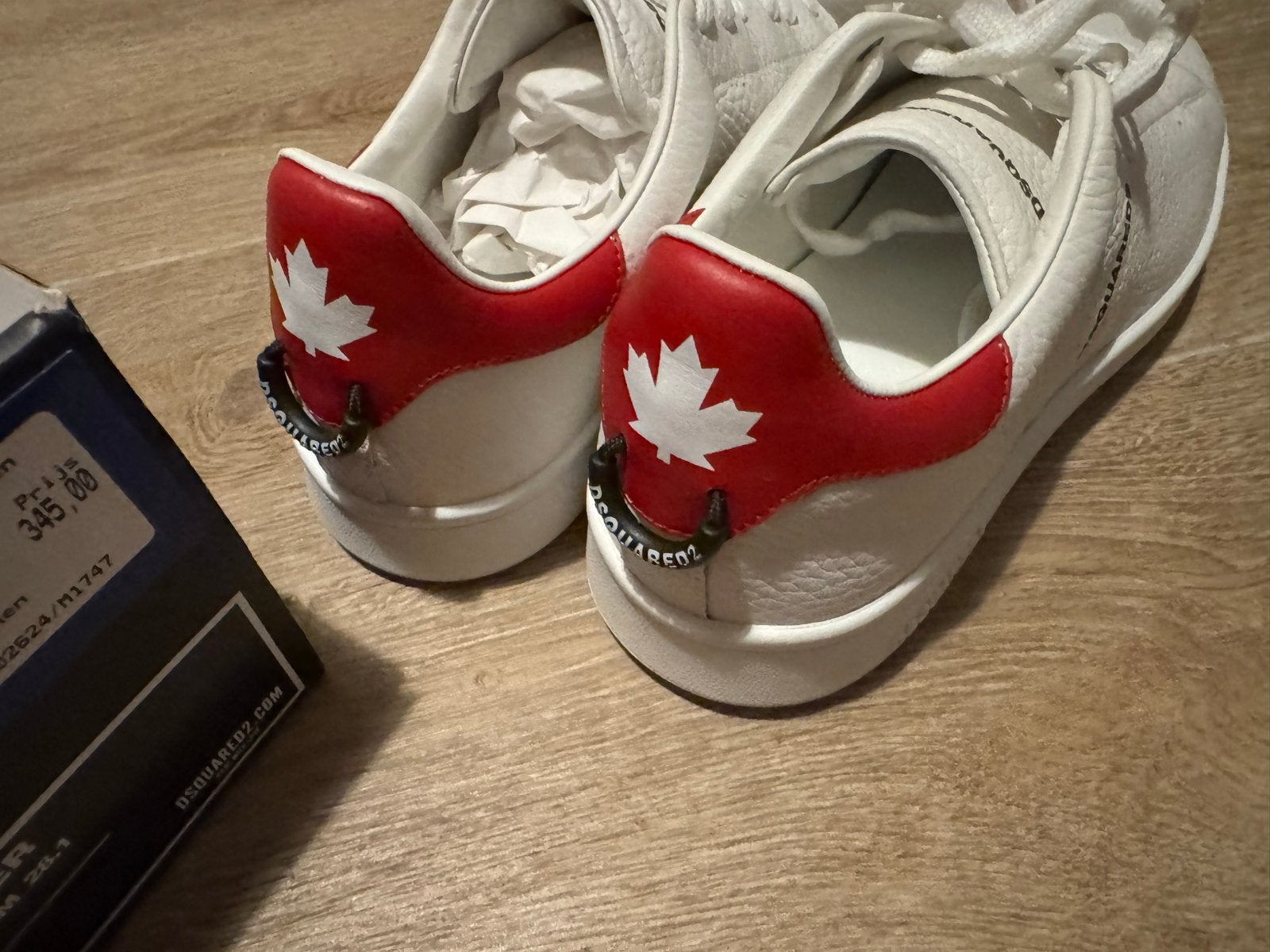 Dsquared2 Boxer Sneakers Wit/Rood - Maat 42, Kleding | Heren, Schoenen, Ophalen of Verzenden, Nieuw, Wit, Sneakers of Gympen