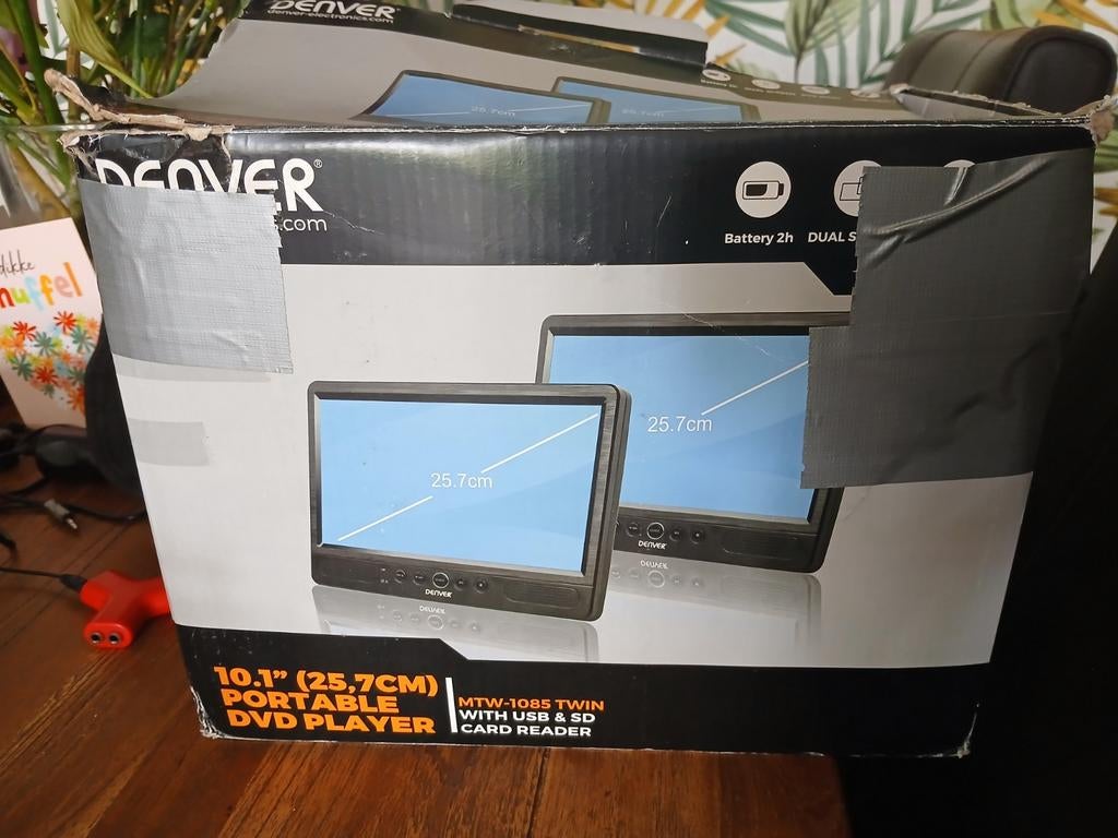 Denver 10.1" (25.7cm) Draagbare DVD Speler Twin, Audio, Tv en Foto, Dvd-spelers, Gebruikt, Draagbaar, Ophalen of Verzenden, Overige merken