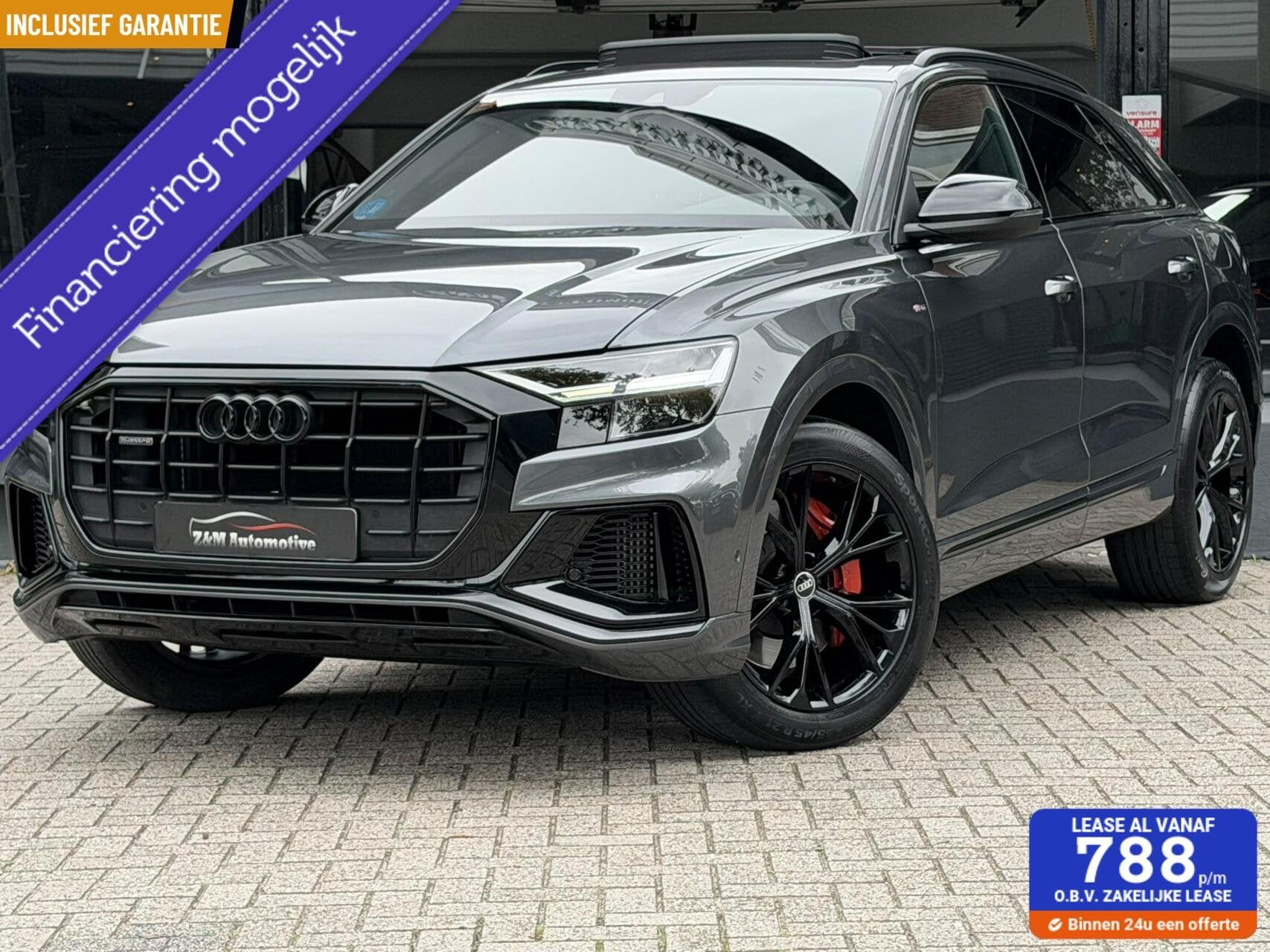 Audi Q8 55 TFSI e Sline Quattro Aut*Navi*Pano*Btw*, Auto's, Automaat, Gebruikt, 2995 cc, Leder en Stof