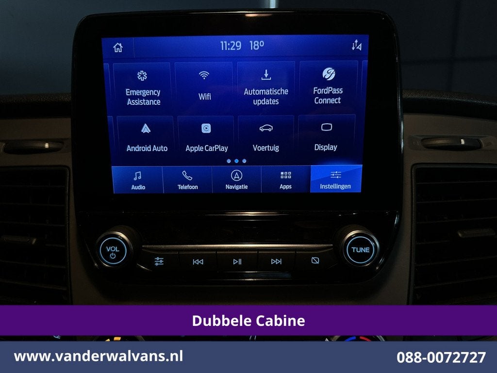 Ford Transit Custom 2.0 TDCI 131pk L2H1 Dubbele Cabine Euro6, Voorwielaandrijving, 4 cilinders, 2800 kg, Wit
