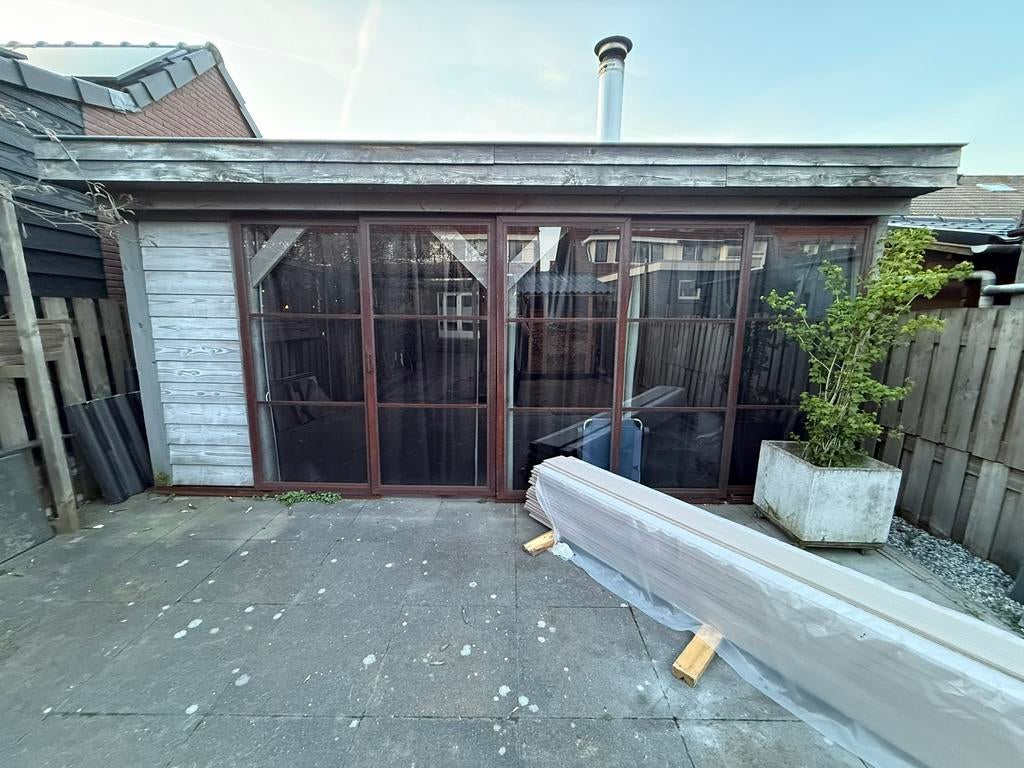Stalen schuifdeuren + railsen inclusief glas te koop, Doe-het-zelf en Verbouw, Kozijnen en Schuifpuien, Gebruikt, 150 tot 225 cm