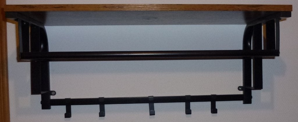 Kapstok met houten legplank 66 breed, 30 diep, Gebruikt, Minder dan 100 cm, Hout, Ophalen