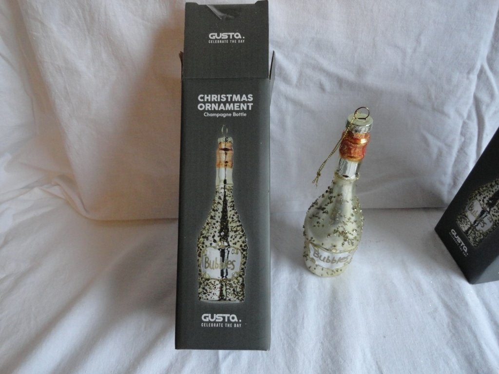 Kerstbal Champagnefles fles Champagne, Gusta, glas, Diversen, Kerst, Ophalen of Verzenden